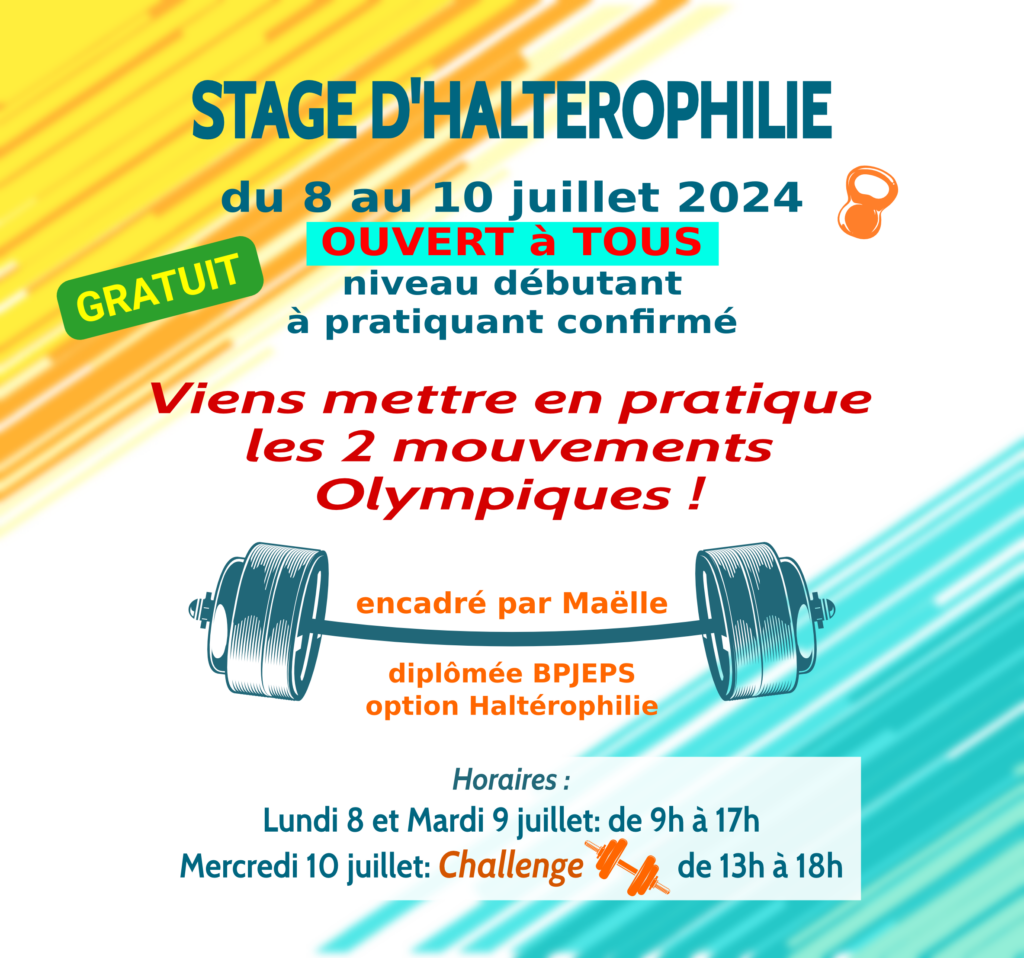 Stage d'haltérophilie juillet 2024